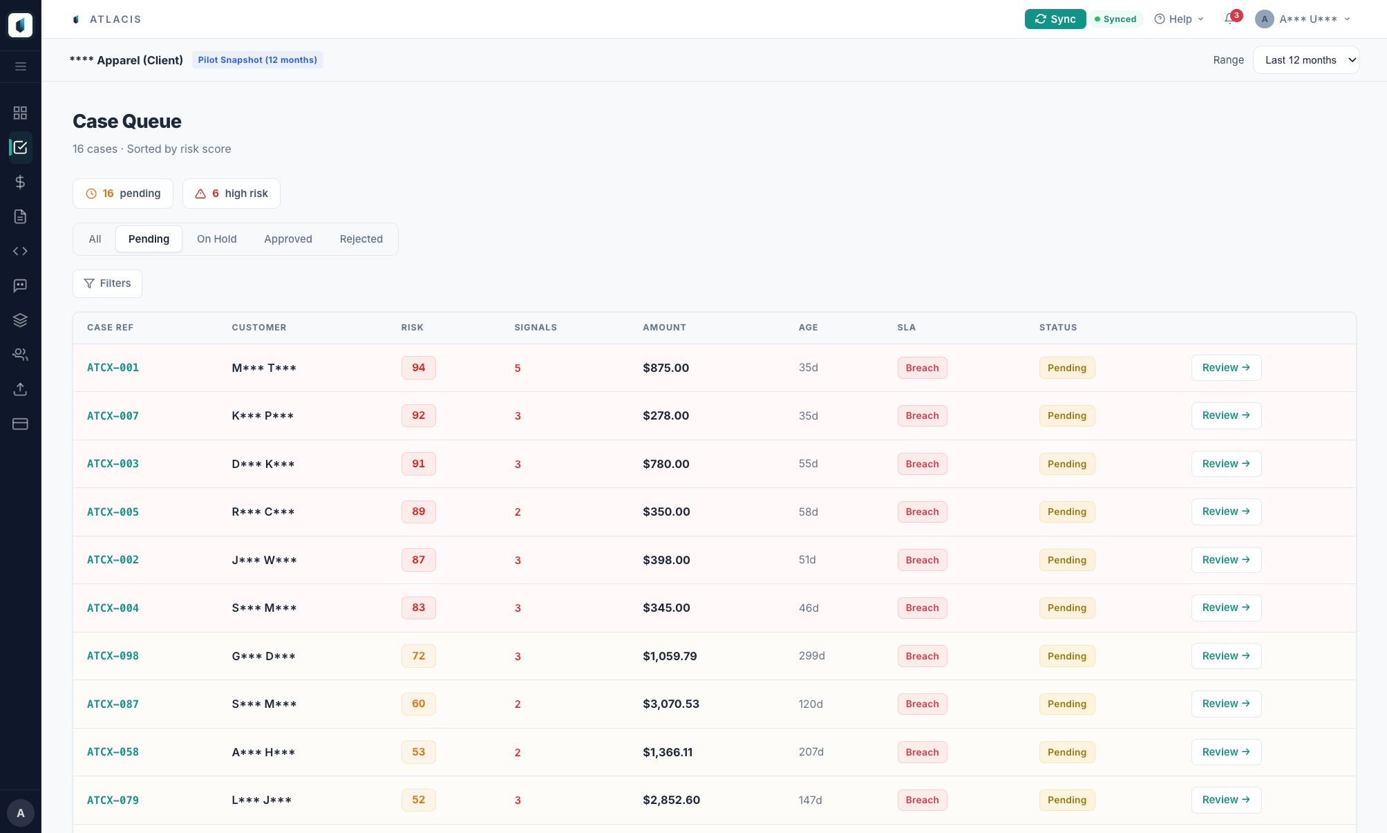 Returns System — review queue